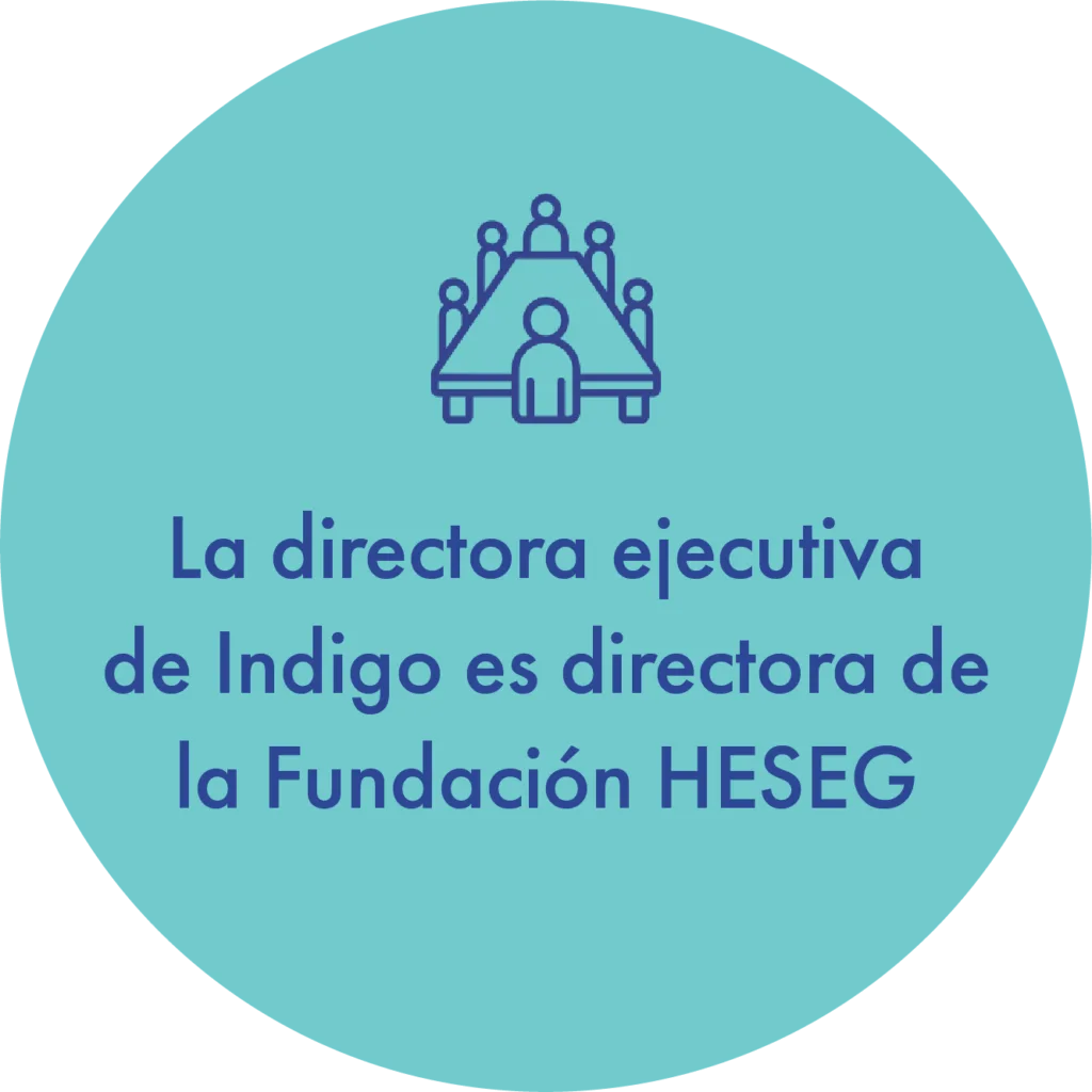 La directora ejecutiva de Indigo es directora de la Fundación HESEG La directora ejecutiva de Indigo es directora de la Fundación HESEG